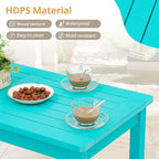 LUE BONA Outdoor Coffee Table Rectangle, 42.5" HDPS Patio Coffee Tables - Image 5