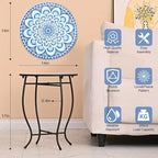 Round Side Table, Indoor Outdoor Small Side Table, Weather Resistant Black - Image 5