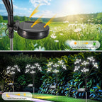 Solar Garden Lights 2 Pack Waterproof Solar Swaying Starburst Light Outdoor - Image 5