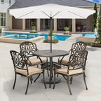 VINGLI 5-Piece Outdoor Patio Dining Set, Cast Aluminum All-Weather Outdoor - Image 2