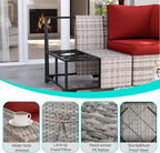 6-Piece Outdoor Patio Furniture Set Wicker Sectional Sofa Set, Patio - Image 4