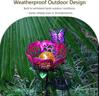 Solar Lights Outdoor Garden Decor, LED Lotus Flower Lamp, Metal Tulip & - Image 4