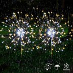 JJGoo Solar Firework Lights, 2 Pack 120 LEDs 2 Lighting Modes Solar Garden - Image 5