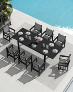 SERWALL 7-Piece Patio Dining Sets, All Weather HDPE Patio Furniture Set - Image 9