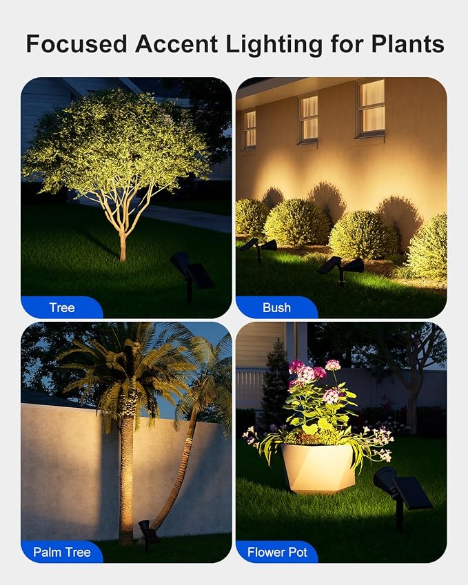 4 Pack Solar Powered Spotlights Waterproof Outdoor - Image 6
