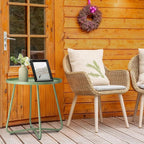 danpinera Outdoor Side Tables, Weather Resistant Steel Patio Small Round - Image 7