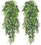 Hollyone 2pcs Artificial Hanging Plant 36" Faux Ferns Artificial Plastic by Hollyone