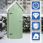 Outvita Outdoor Storage Cabinet, 70in Wooden Vertical Garden Tools Shed - Image 5