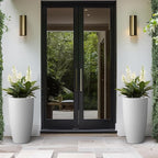 Kante 23.6" H Pure White Finish Concrete Tall Planters Large Outdoor Indoor - Image 6