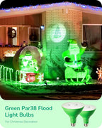 EDISHINE St.Patrick's Day/Easter Decorations PAR38 Green LED Flood Light Bulbs - Image 3