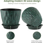 7 inch Plant Pots for Indoor Outdoor Plants, 5 Pack Thick Flower Pots - Image 3