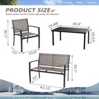 Vongrasig 4-Piece Modern Metal Textilene Patio Furniture Set - Image 7