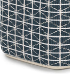 SIMPLIHOME Noreen Boho Square Pouf in Dark Blue and White Handloom Woven Pattern - Image 6