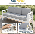 Wisteria Lane Aluminum Outdoor Patio Furniture Set, Modern Patio Conversation - Image 4