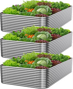 3 PCS Tall 4x2x1.5ft Galvanized Raised Garden Bed Outdoor, Metal Garden Bed - Image 8