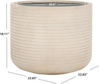 SAFAVIEH Outdoor Collection Nardo Beige Cement Ficonstone Planter Pot - Image 3