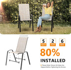 VINGLI Patio Chairs Set of 8 – Stackable Outdoor Dining Chairs - Image 5