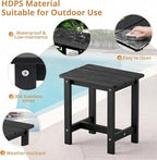 LUE BONA Outdoor Side Table Set of 2, HDPS Small Outdoor Table, Adirondack Side - Image 6
