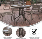 Flash Furniture Bellamy 31.5'' Round Indoor/Outdoor Tempered Glass Metal Frame - Image 4