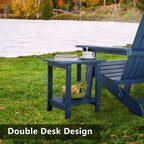 Double Adirondack Outdoor Side Table Weather Resistant, Outdoor Rectangular - Image 6