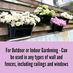 LaLaGreen Rail Planter Outdoor Plants Black Metal Iron Hanging Flower Pots Deck - Image 4