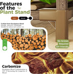 Bamworld 74.4" Tall Plant Stand Indoor Outdoor Wood Plant Shelf Hanging Plant - Image 4