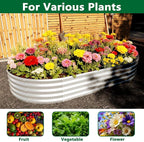 zizin 2 Pack Oval Galvanized Raised Garden Bed Kit 8x4x1ft Large Metal Planter - Image 6