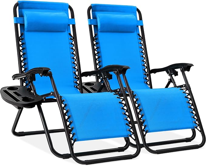 Best Choice Products Set of 2 Adjustable Steel Mesh Zero Gravity Lounge Chair by BestChoiceProducts