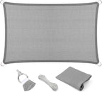 Eden's Decor Straight Flat-Edged Sun Shade Sail Rectangular 4' x 12' Grey by EdensDecorInc