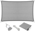 Eden's Decor Straight Flat-Edged Sun Shade Sail Rectangular 6' x 12' Grey by EdensDecorInc