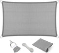 Eden's Decor Straight Flat-Edged Sun Shade Sail Rectangular 8' x 9' Grey by EdensDecorInc