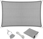 Eden's Decor Straight Flat-Edged Sun Shade Sail Rectangular 5' x 17' Grey by EdensDecorInc