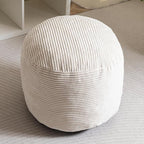 HIGOGOGO Round Stuffed Pouf Ottoman, Corduroy Poufs - Image 6