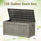 Devoko 125 Gallon Outdoor Storage Box, Waterproof Resin Deck Box - Image 7