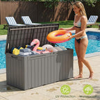 Devoko 100 Gallon Outdoor Storage Box, Waterproof Resin Deck Box - Image 3