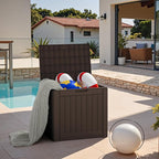 JUMMICO 42 Gallon Deck Box Waterproof, Resin Outdoor Storage Box - Image 4