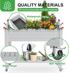 Raised Garden Bed with Legs, 33.66" Tall Self-Watering Resin Planter Box with - Image 3