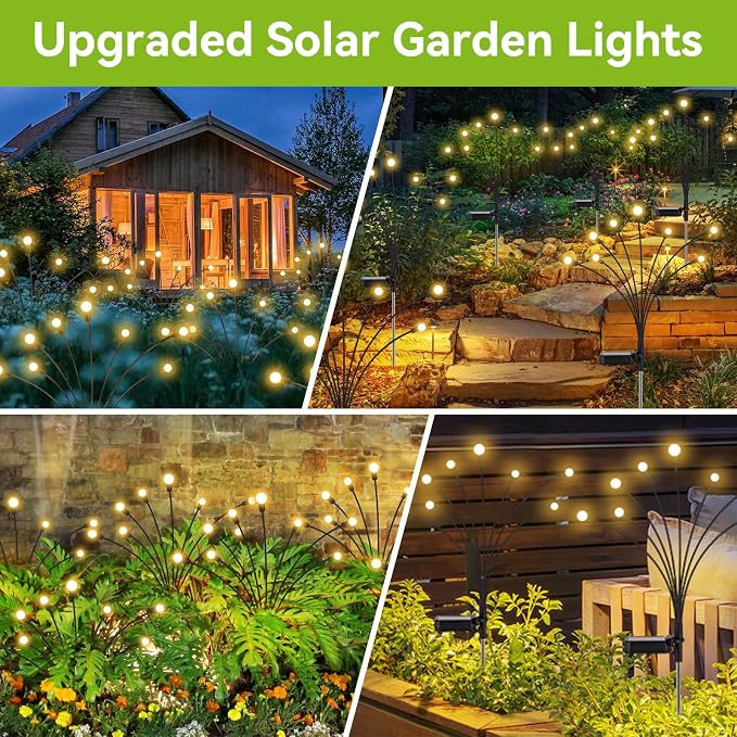 Solar Garden Lights Outdoor Waterproof, 6 Pack 48 LED Swaying Light Firefly - Image 6