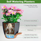 Planters for Indoor Plants, 8/7/6.5/6/5.5/5 Inch Self Watering Plant Planters - Image 2