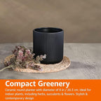 Amazon Basics Fluted Ceramic Round Planter - Image 7