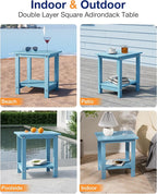 YEFU Outdoor Side Table for Patio: 16" HIPS Weather - Image 7
