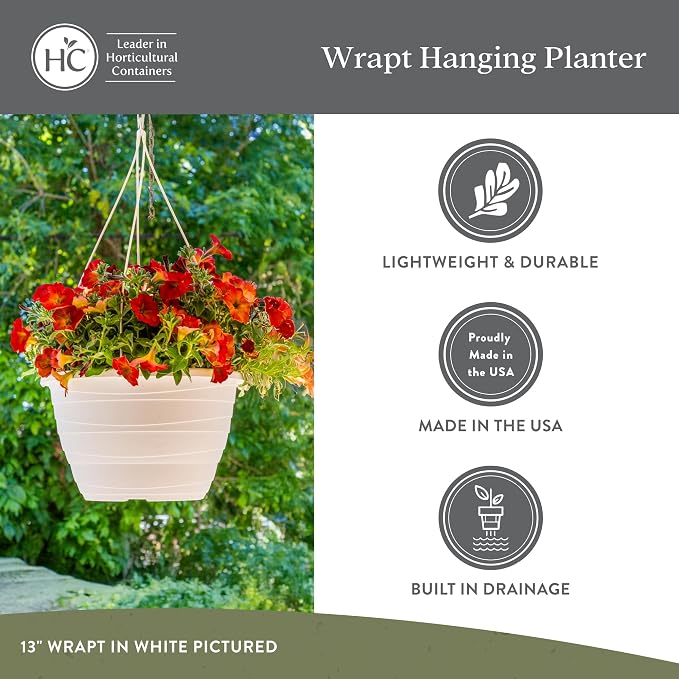 The HC Companies 11 Inch Wrapt Hanging Planters, Lightweight UV-Resistant - Image 4