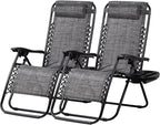 Nazhura Set of 2 Relaxing Recliners Patio Chairs Adjustable Steel Mesh Zero by NazhuraGoodCompanionAtHome