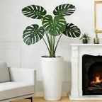 24” Tall Outdoor Planters Set of 2, Self Watering Flower Pots White Planters - Image 9