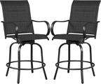 Yaheetech 2 Piece Patio Swivel Bar Stools Texteline Bistro Chairs by Yaheetech