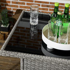 Outsunny 5 Piece Wicker Outdoor Bar Set, High Top Outdoor Table and Chairs - Image 9