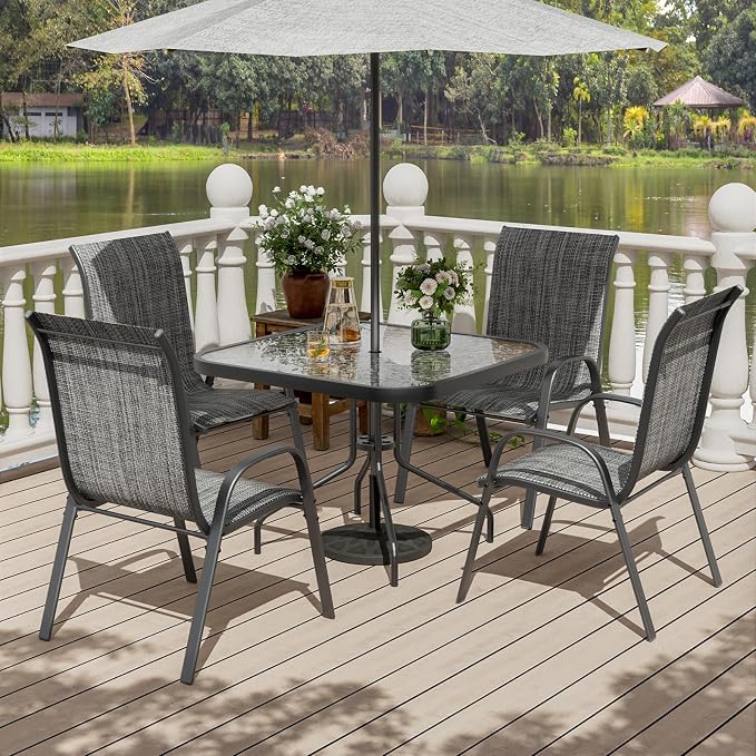 UDPATIO Patio Chairs Set of 4, Stackable Outdoor Dining Chairs - Image 2