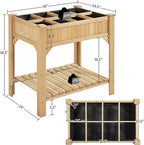 Yaheetech 36'' Hx25'' Wx37'' L Raised Garden Bed 8 Pocket Herbs Garden Planter - Image 3