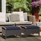 RELAX4LIFE Outdoor Wicker Ottomans - Image 2