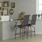 Outsunny Set of 2 Outdoor Swivel Bar Stools - Image 9